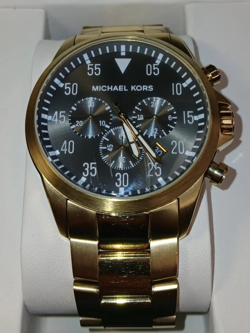 Michael Kors MK8361 Gage Black Dial Gold Tone Stainless Chronograph Men's Watch